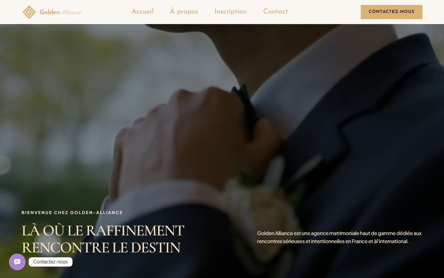 Aperçu du site actuel